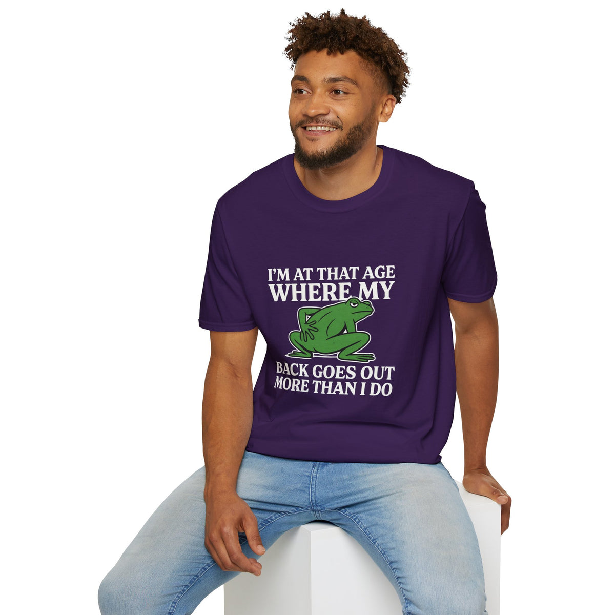 MSKOUTAA — "I'm At That Age Where My Back Goes Out More Than I Do" Funny Frog Tee