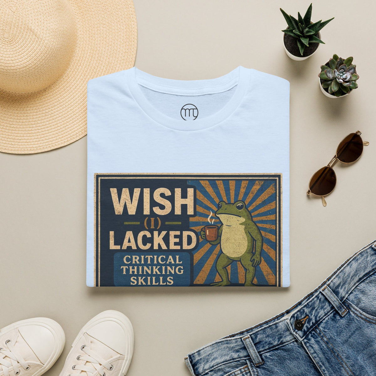 MskouTaa Tees — “Wish I Lacked Critical Thinking Skills” Funny Frog Graphic Tee