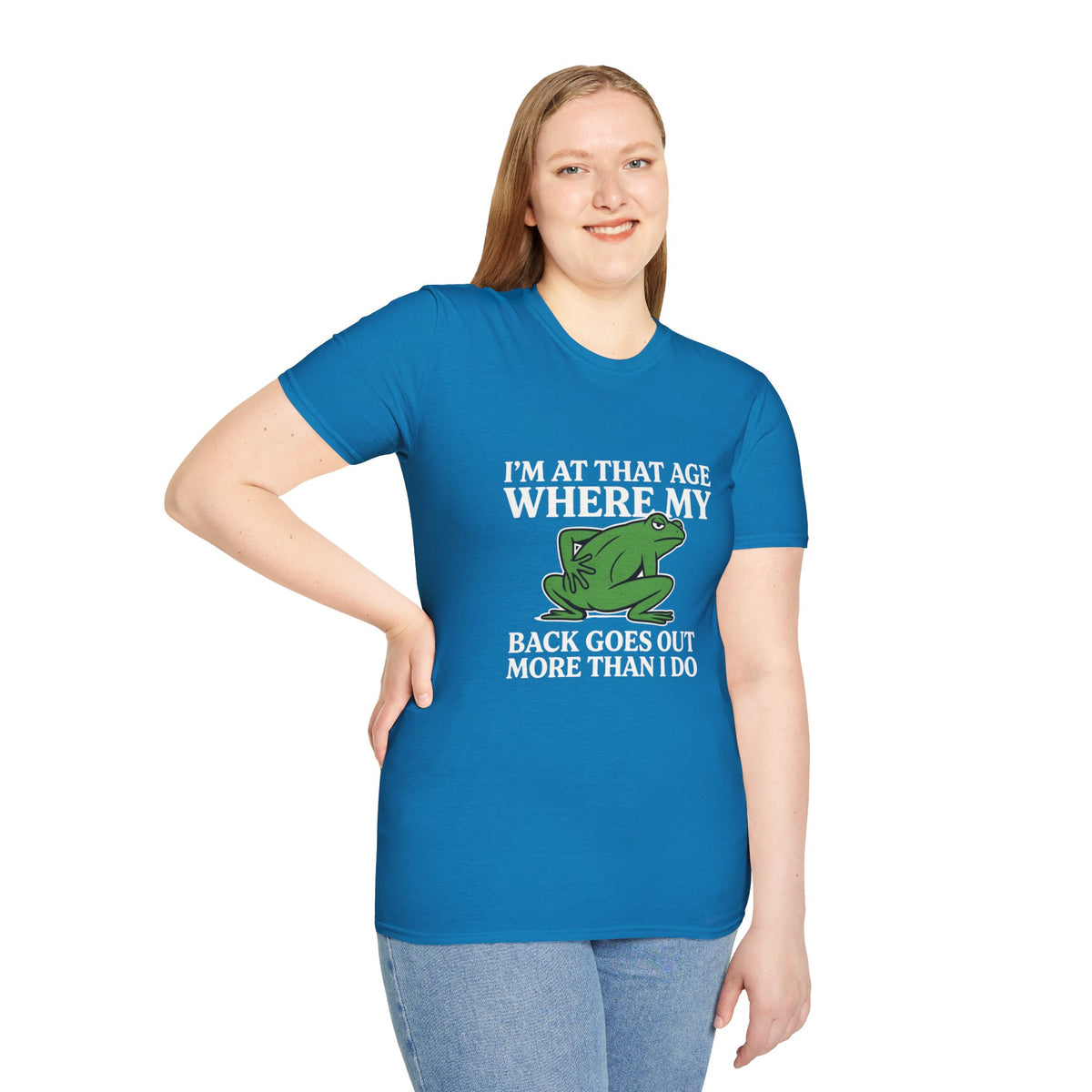 MSKOUTAA — "I'm At That Age Where My Back Goes Out More Than I Do" Funny Frog Tee
