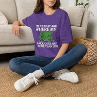 MSKOUTAA — "I'm At That Age Where My Back Goes Out More Than I Do" Funny Frog Tee