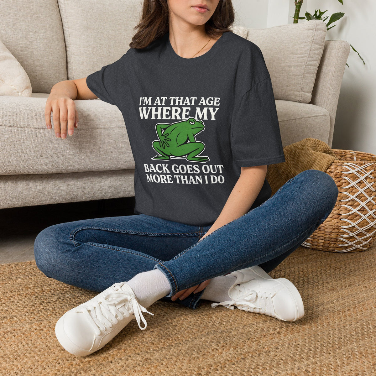 MSKOUTAA — "I'm At That Age Where My Back Goes Out More Than I Do" Funny Frog Tee