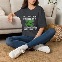 MSKOUTAA — "I'm At That Age Where My Back Goes Out More Than I Do" Funny Frog Tee
