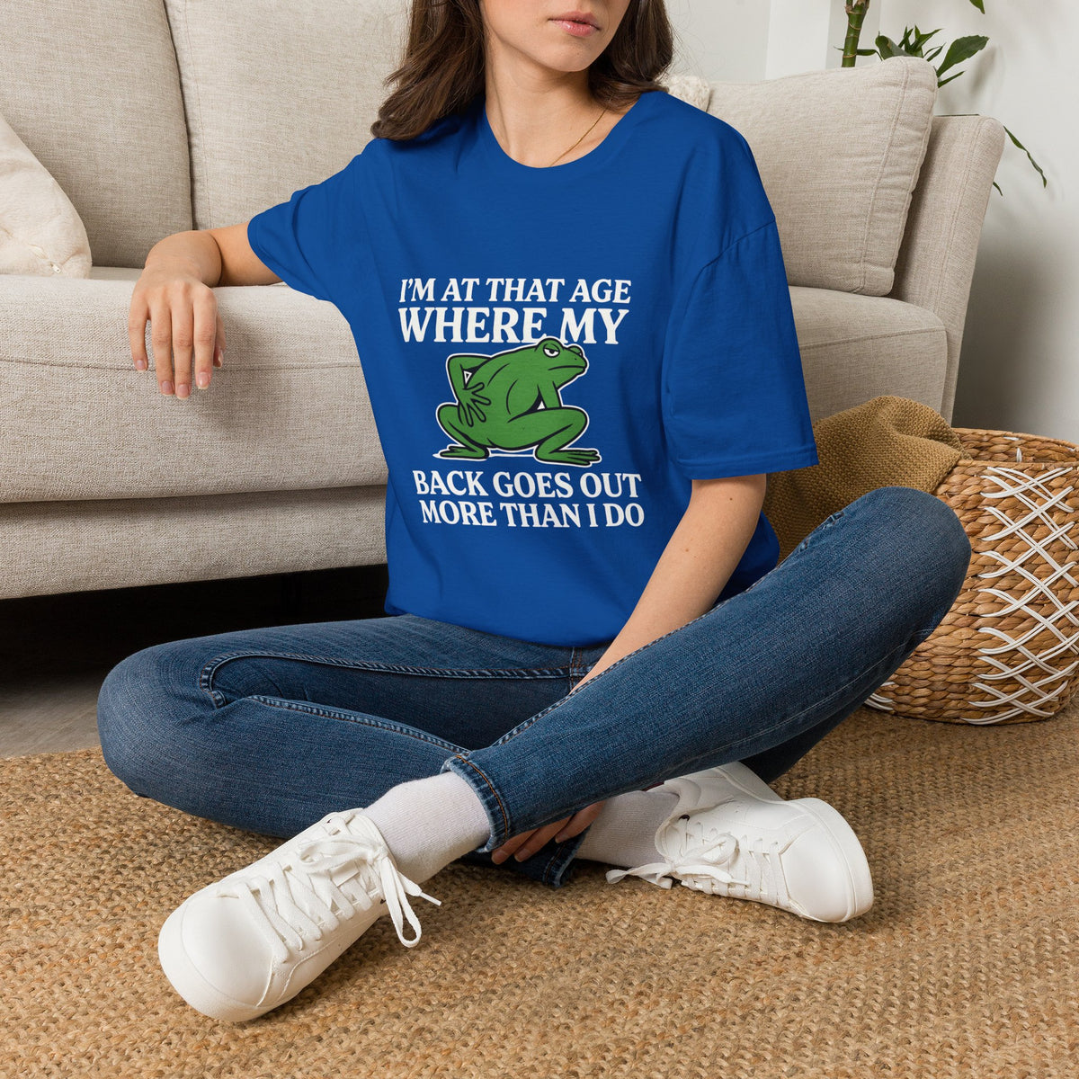 MSKOUTAA — "I'm At That Age Where My Back Goes Out More Than I Do" Funny Frog Tee