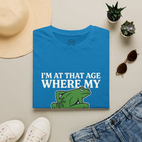 MSKOUTAA — "I'm At That Age Where My Back Goes Out More Than I Do" Funny Frog Tee