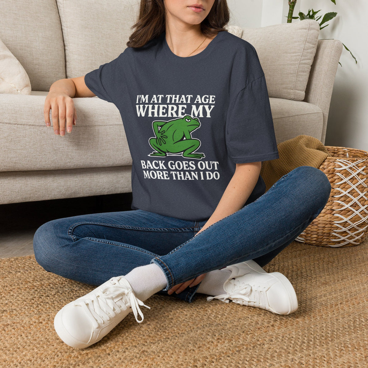 MSKOUTAA — "I'm At That Age Where My Back Goes Out More Than I Do" Funny Frog Tee