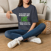 MSKOUTAA — "I'm At That Age Where My Back Goes Out More Than I Do" Funny Frog Tee