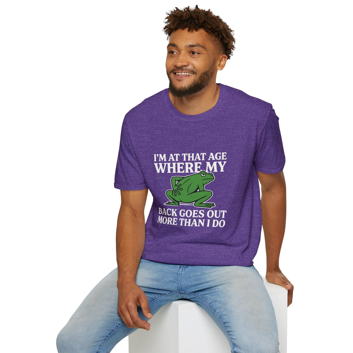 MSKOUTAA — "I'm At That Age Where My Back Goes Out More Than I Do" Funny Frog Tee