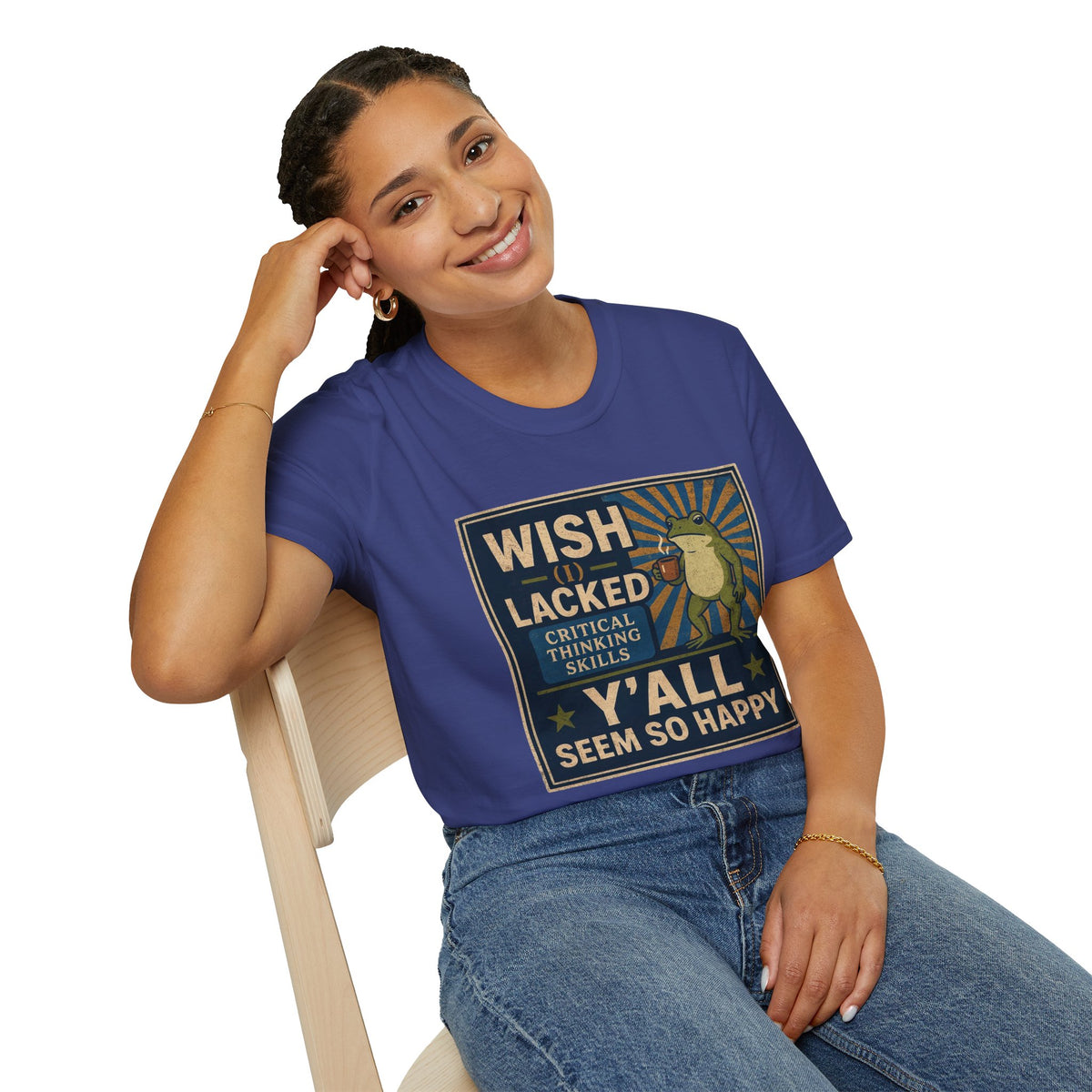 MskouTaa Tees — “Wish I Lacked Critical Thinking Skills” Funny Frog Graphic Tee