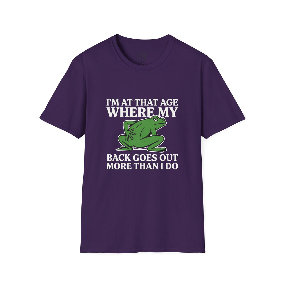 MSKOUTAA — "I'm At That Age Where My Back Goes Out More Than I Do" Funny Frog Tee
