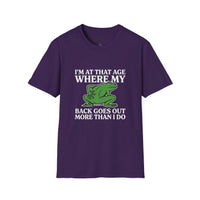MSKOUTAA — "I'm At That Age Where My Back Goes Out More Than I Do" Funny Frog Tee