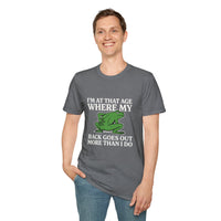 MSKOUTAA — "I'm At That Age Where My Back Goes Out More Than I Do" Funny Frog Tee