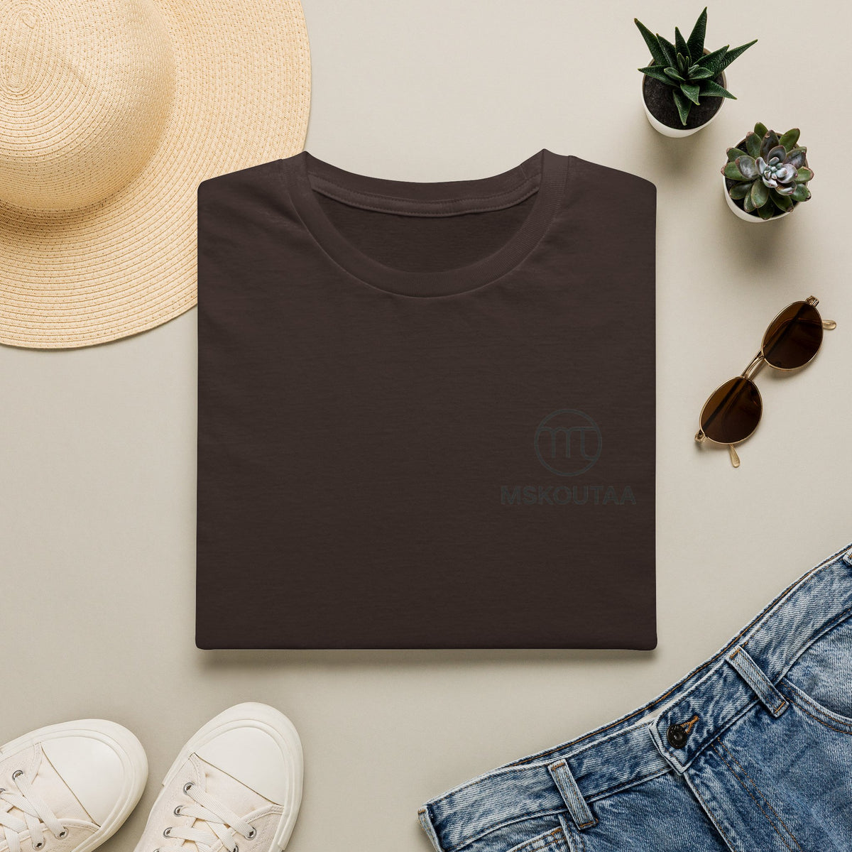 Minimal Logo T-Shirt — MSKOUTAA Chest Emblem