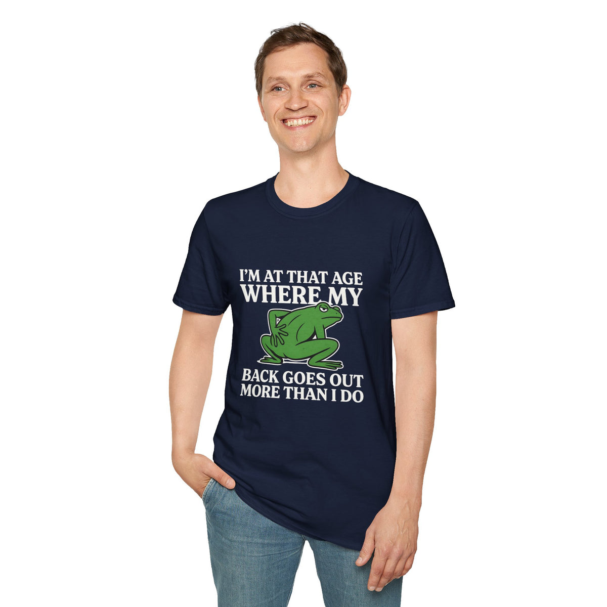 MSKOUTAA — "I'm At That Age Where My Back Goes Out More Than I Do" Funny Frog Tee