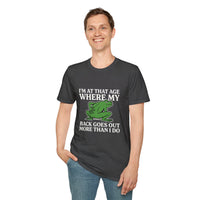 MSKOUTAA — "I'm At That Age Where My Back Goes Out More Than I Do" Funny Frog Tee