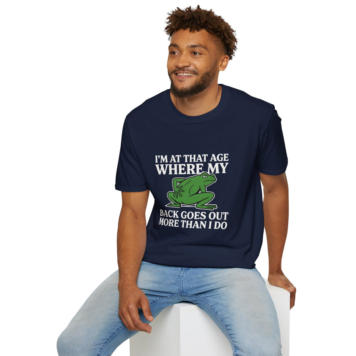 MSKOUTAA — "I'm At That Age Where My Back Goes Out More Than I Do" Funny Frog Tee