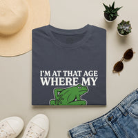 MSKOUTAA — "I'm At That Age Where My Back Goes Out More Than I Do" Funny Frog Tee
