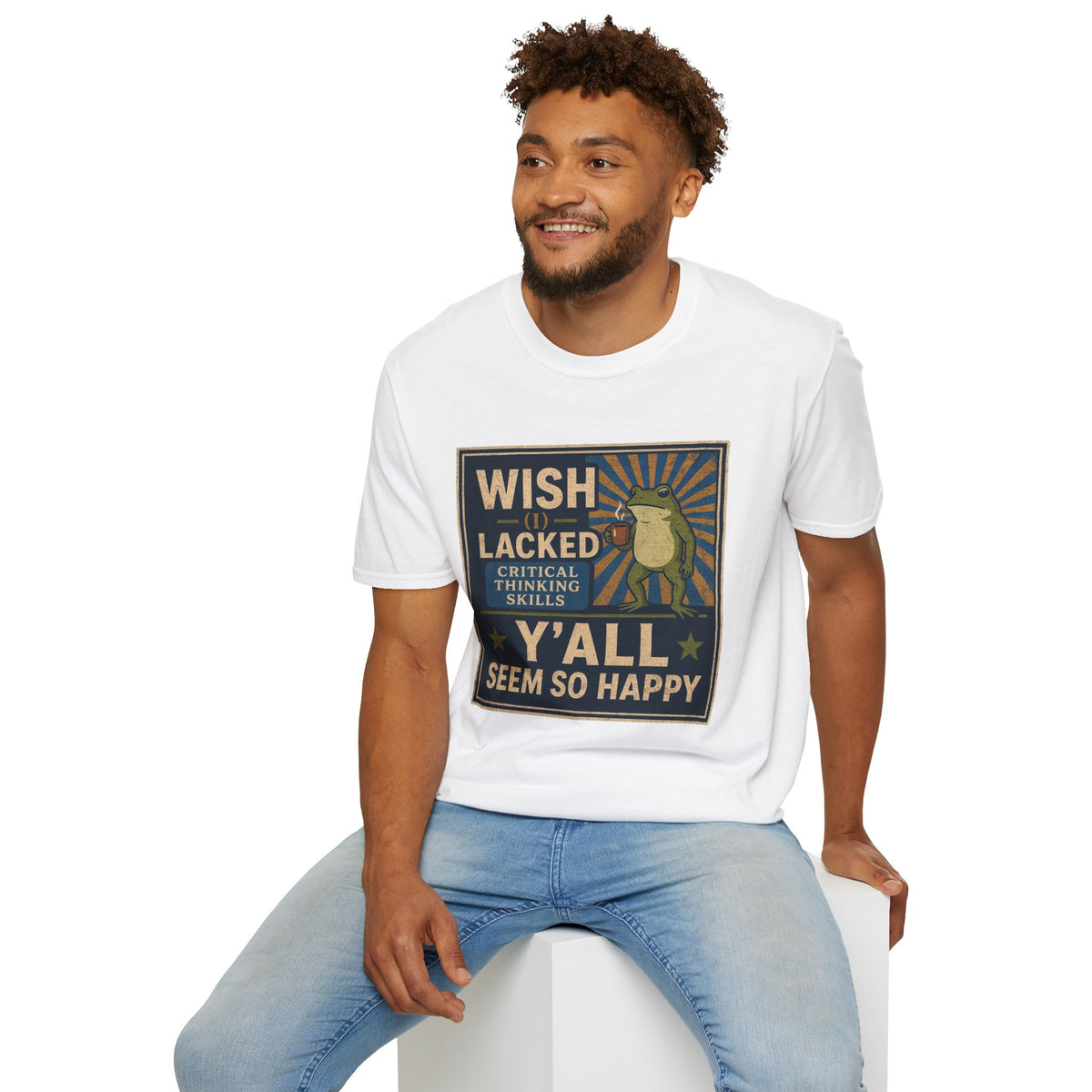 MskouTaa Tees — “Wish I Lacked Critical Thinking Skills” Funny Frog Graphic Tee