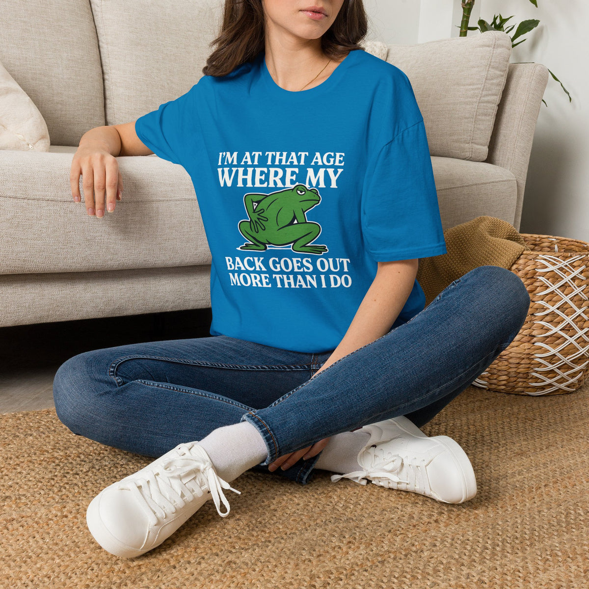 MSKOUTAA — "I'm At That Age Where My Back Goes Out More Than I Do" Funny Frog Tee