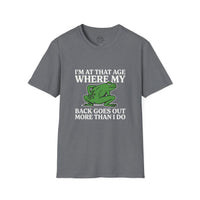 MSKOUTAA — "I'm At That Age Where My Back Goes Out More Than I Do" Funny Frog Tee