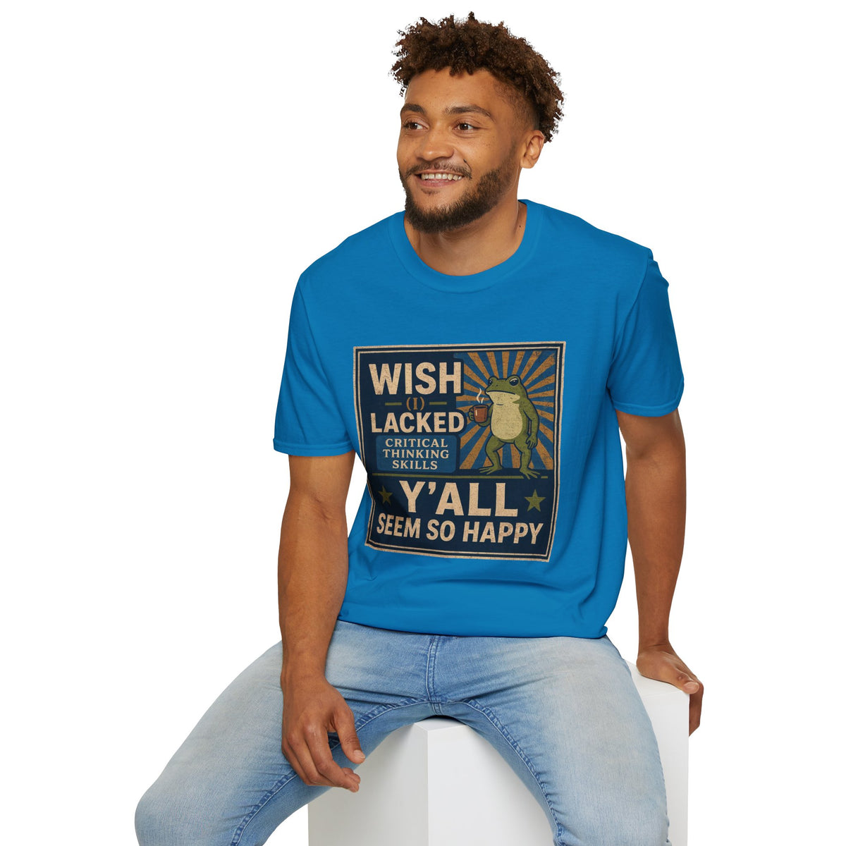 MskouTaa Tees — “Wish I Lacked Critical Thinking Skills” Funny Frog Graphic Tee
