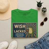 MskouTaa Tees — “Wish I Lacked Critical Thinking Skills” Funny Frog Graphic Tee