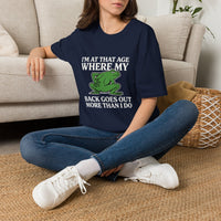 MSKOUTAA — "I'm At That Age Where My Back Goes Out More Than I Do" Funny Frog Tee