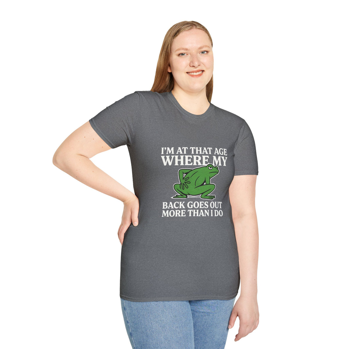 MSKOUTAA — "I'm At That Age Where My Back Goes Out More Than I Do" Funny Frog Tee