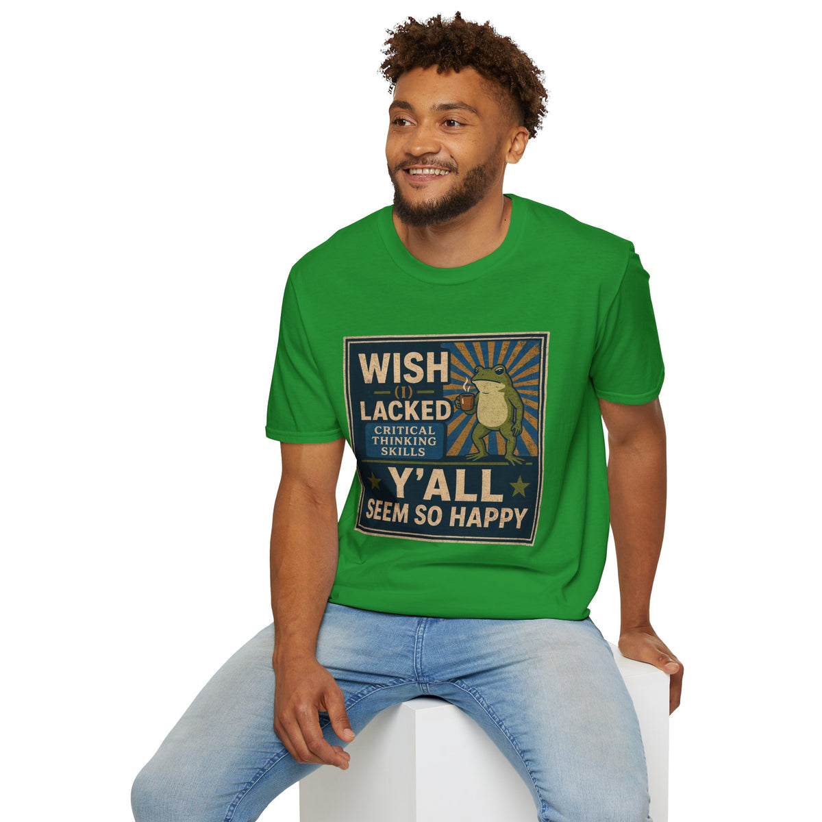 MskouTaa Tees — “Wish I Lacked Critical Thinking Skills” Funny Frog Graphic Tee