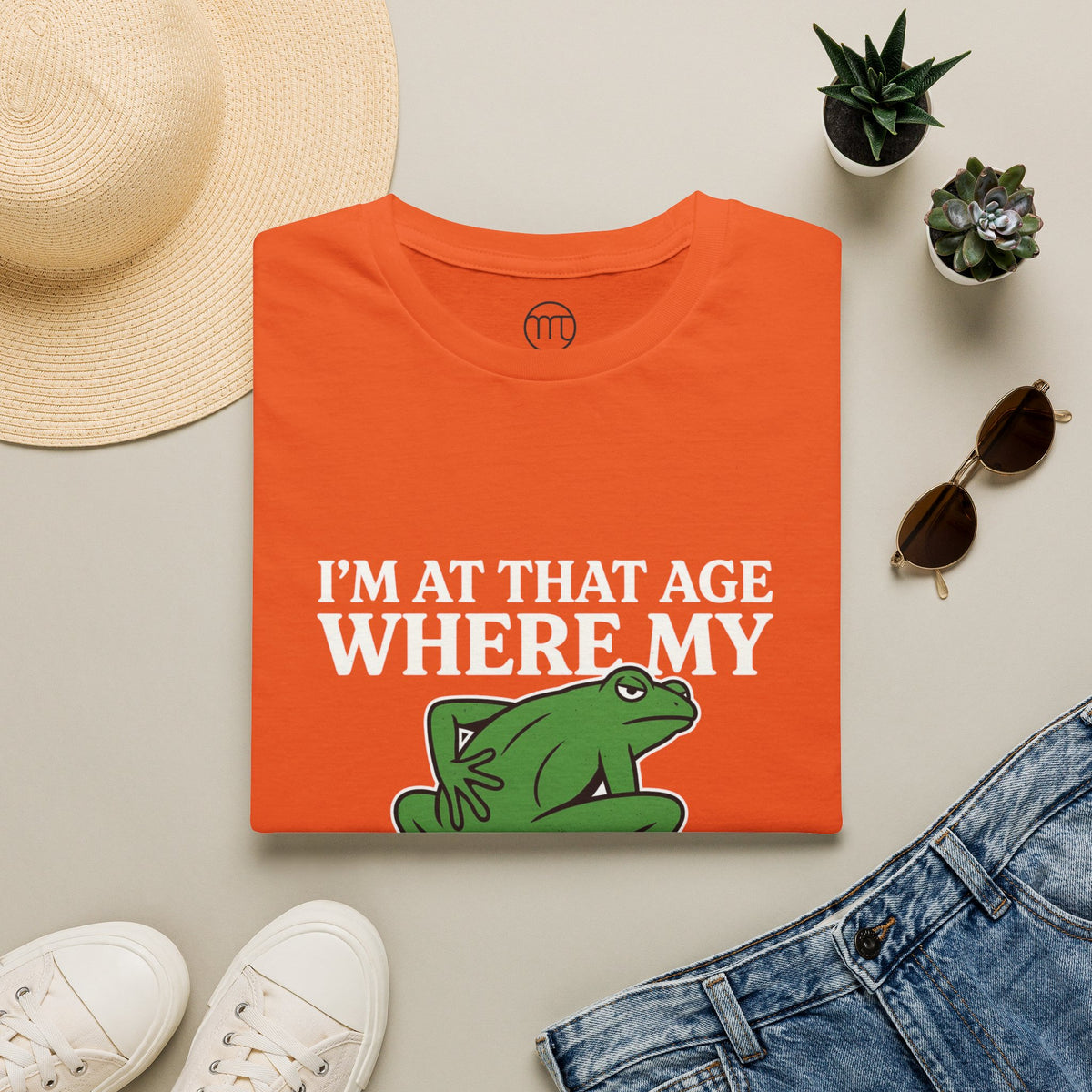 MSKOUTAA — "I'm At That Age Where My Back Goes Out More Than I Do" Funny Frog Tee
