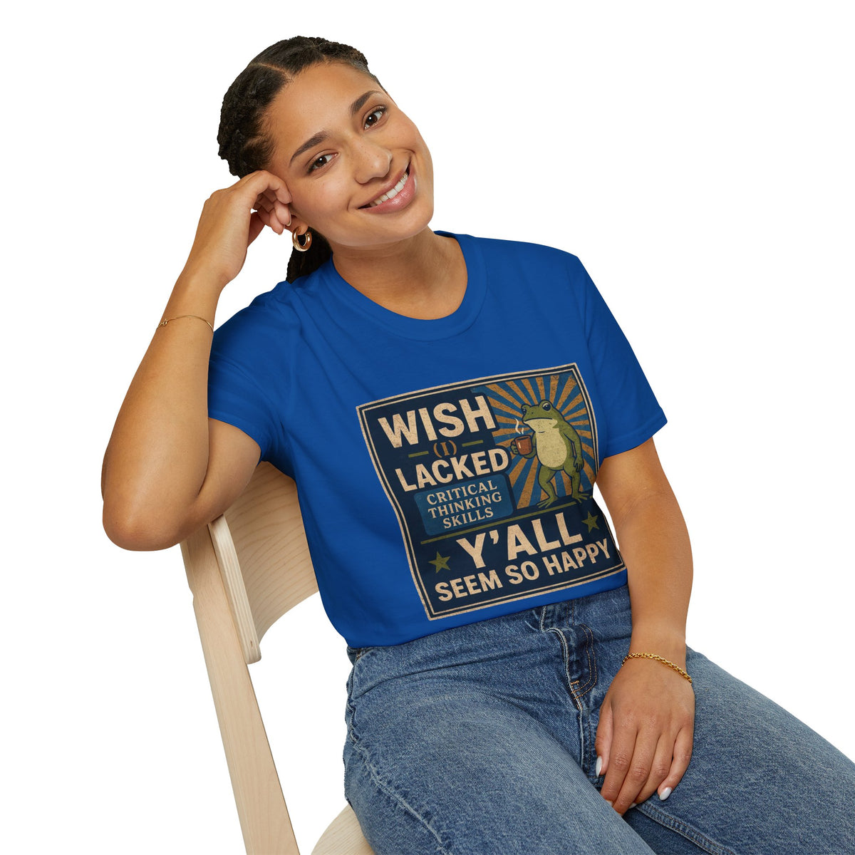 MskouTaa Tees — “Wish I Lacked Critical Thinking Skills” Funny Frog Graphic Tee