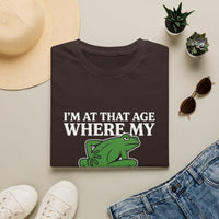 MSKOUTAA — "I'm At That Age Where My Back Goes Out More Than I Do" Funny Frog Tee