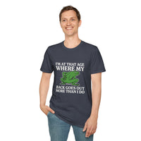 MSKOUTAA — "I'm At That Age Where My Back Goes Out More Than I Do" Funny Frog Tee