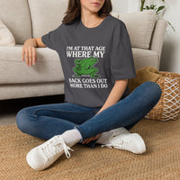 MSKOUTAA — "I'm At That Age Where My Back Goes Out More Than I Do" Funny Frog Tee