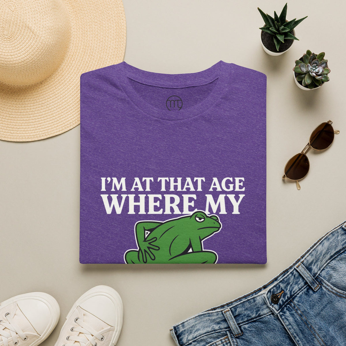 MSKOUTAA — "I'm At That Age Where My Back Goes Out More Than I Do" Funny Frog Tee