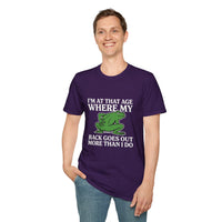 MSKOUTAA — "I'm At That Age Where My Back Goes Out More Than I Do" Funny Frog Tee
