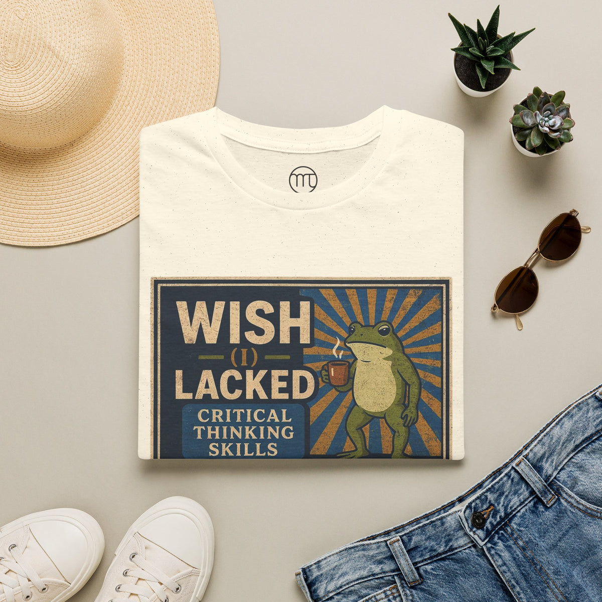 MskouTaa Tees — “Wish I Lacked Critical Thinking Skills” Funny Frog Graphic Tee